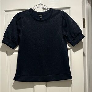 Navy Blue Glittered Shirt